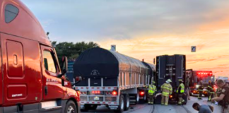 One dead in Sunday night accident involving three trucks on US 30 in Pierceton