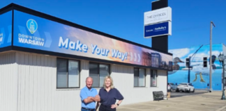 Gateway signage and future mural will greet motorists entering downtown on Buffalo Street